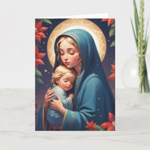 Tarjeta Festiva Virgen María Santísima Católica Tradicional
