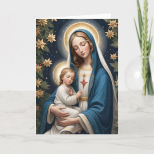 Tarjeta Festiva Virgen María Santísima Católica Tradicional