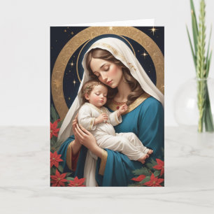 Tarjeta Festiva Virgen María Santísima Católica Tradicional