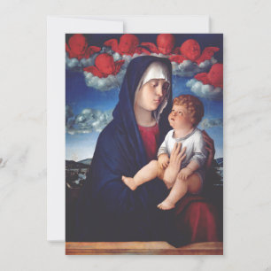 Tarjeta Festiva Virgen María y el Niño Arte Religioso Clásico