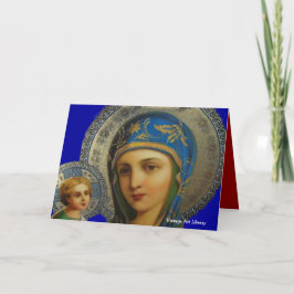 Tarjeta Festiva Virgen María y Niño Jesús