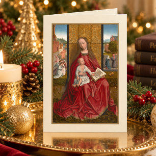 Tarjeta Festiva Virgen María y Niño Jesús Católico