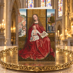 Tarjeta Festiva Virgen María y Niño Jesús Católico