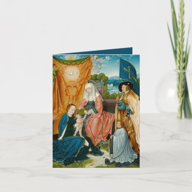 Tarjeta Festiva Virgen y niño - Barthel Bruyn la anciana (Anverso)