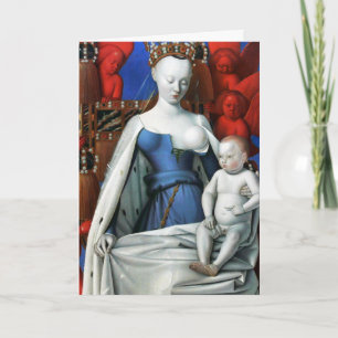 Tarjeta Festiva Virgen y niño rodeados de ángeles - Fouquet