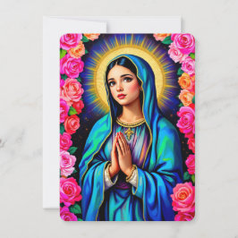 Tarjeta Festiva Virgin Mary Rezando Añadir foto familiar