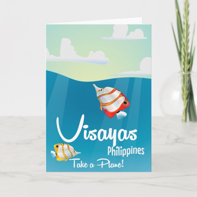 Tarjeta Festiva Visayas, afiche de viaje del personalizado de fili (Anverso)