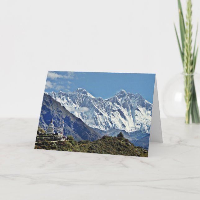 Tarjeta Festiva Visiónes desde Nepal en manera al MONTE EVEREST (Anverso)