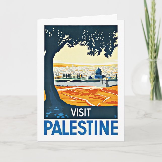 Tarjeta Festiva Visita a Palestina Vintage (Anverso)