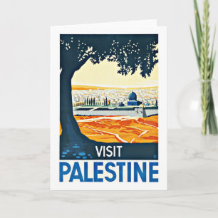 Tarjeta Festiva Visita a Palestina Vintage
