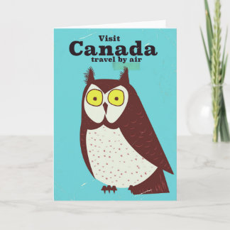 Tarjeta Festiva Visita al poster de Lechuzas de Canadá