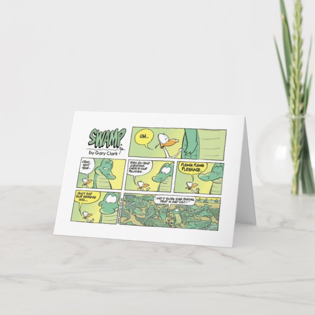 Tarjeta Festiva Visita de Navidades relacionales de cocodrilos de  (Anverso)