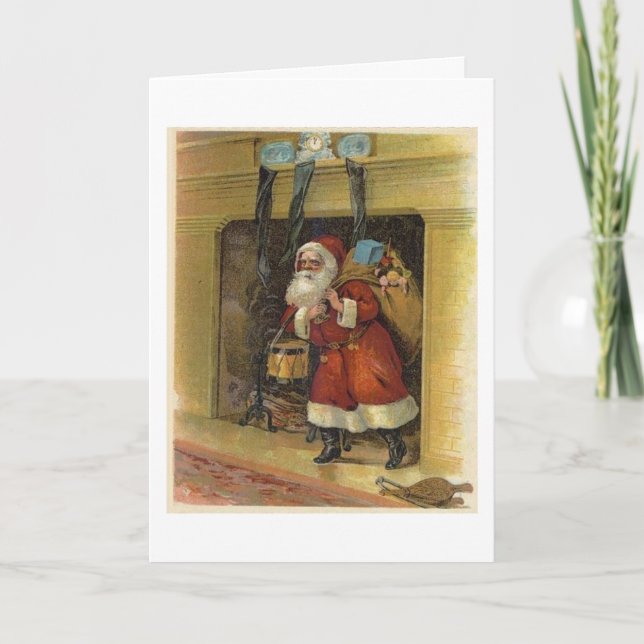 Tarjeta Festiva Visitas de Papá Noel (Anverso)