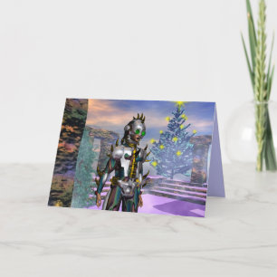 TARJETA FESTIVA VÍSPERA DE AÑO NUEVO DE UN CIBORG