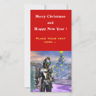 TARJETA FESTIVA VÍSPERA DE AÑO NUEVO DE UN CIBORG