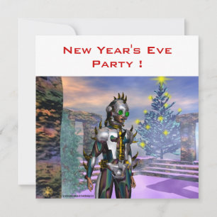 TARJETA FESTIVA VÍSPERA DE AÑO NUEVO DE UN CIBORG