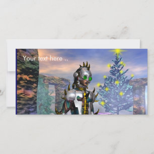 TARJETA FESTIVA VÍSPERA DE AÑO NUEVO DE UN CIBORG