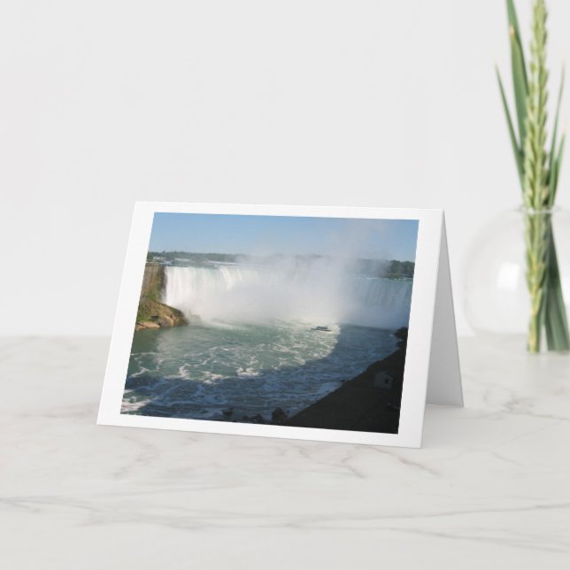 Tarjeta Festiva Vista de cataratas : Fiestas felices de Niagara (Anverso)