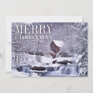 Tarjeta Festiva Vista panorámica de invierno de Glad Creek Grist