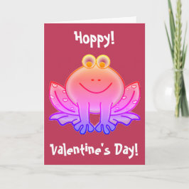 Tarjeta Festiva Viva Magenta Funny Frog Día de San Valentín