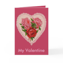 Viva Magenta Rosas del corazón Vintage Valentine