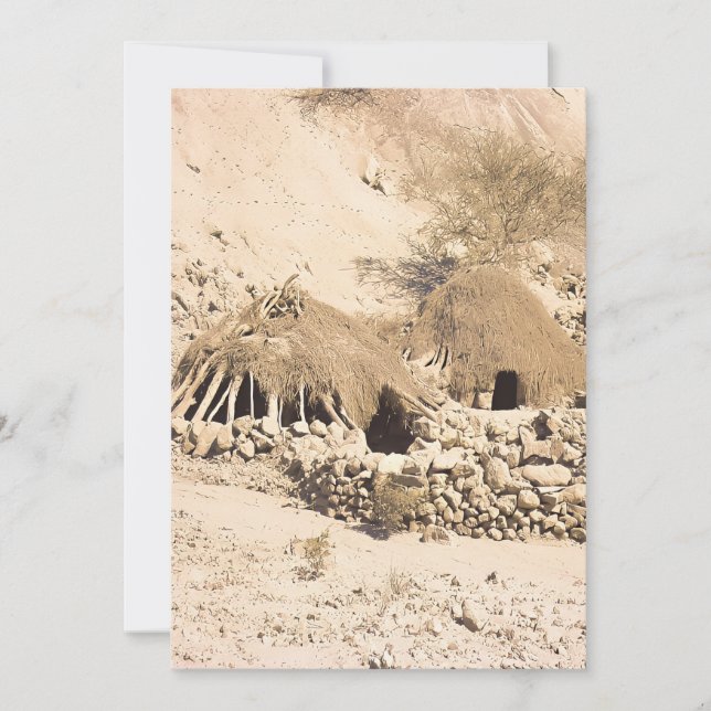 Tarjeta Festiva Vivienda del desierto antiguo (Anverso)