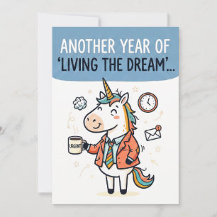 Tarjeta Festiva Viviendo el sueño Sarcasmo corporativo