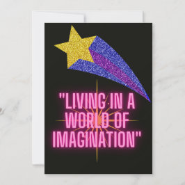 TARJETA FESTIVA VIVIENDO EN UN MUNDO DE IMAGINACIÓN