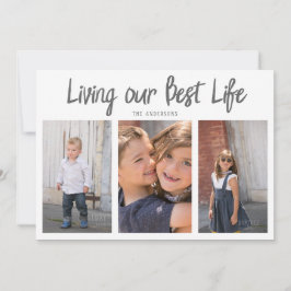 Tarjeta Festiva Viviendo nuestra mejor vida Fotografía simple