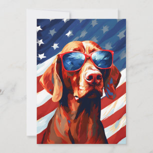 Tarjeta Festiva Vizsla 4 de julio Día de la Independencia