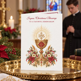 Tarjeta Festiva Vocación de Seminarista Católico Religioso