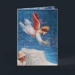 TARJETA FESTIVA VOLANDO ÁNGELES VUELVEN A EGIPTO Y ST JOACHIM<br><div class="desc">Leyenda de St Joachim y Vuelo a Egipto,  Angel detalles de Cappella Scrovegni Giotto di Bondone 1267 - 1337. obra maestra de arte de estilo medieval italiano, </div>