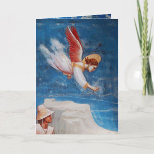 TARJETA FESTIVA VOLANDO ÁNGELES VUELVEN A EGIPTO Y ST JOACHIM
