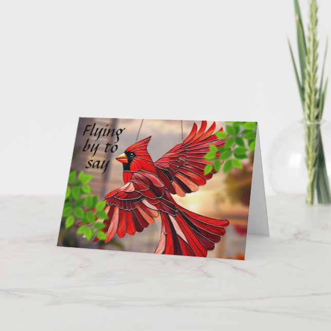 TARJETA FESTIVA VOLANDO PARA DECIR QUE TENGAS UN FELIZ DIA DE NAVI (Anverso)