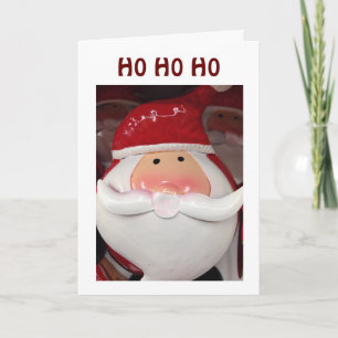 TARJETA FESTIVA "VOLANDO SANTA" QUÉ QUIERES "USTEDES" A LOS NAVIDA