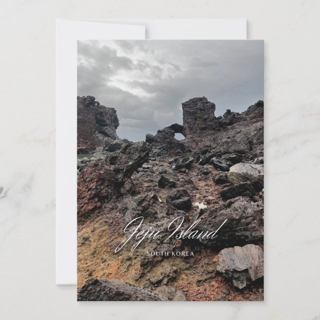 Tarjeta Festiva Volcán - Isla Oscura - Isla Hermosa - Jeju (Anverso)