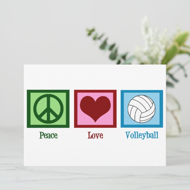 Tarjeta Festiva Voleibol de amor por la paz (Anverso de pie)
