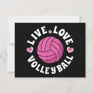 Tarjeta Festiva Vóleibol De Amor Vivo Para Mujeres Chicas Vóley Fa