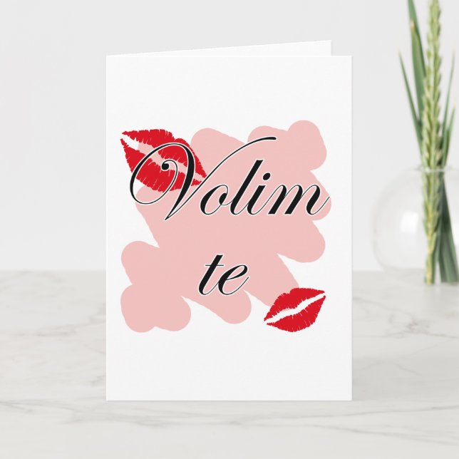 Tarjeta Festiva Volim te - Serbio - Te amo (Anverso)