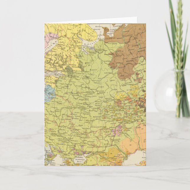 Tarjeta Festiva Volkerkarte von Russland - Mapa de Rusia (Anverso)