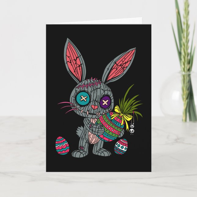 Tarjeta Festiva Voodoo Easter Bunny (Anverso)