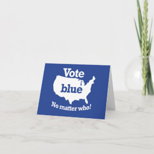 Tarjeta Festiva Vota Azul Sin Importar Quién