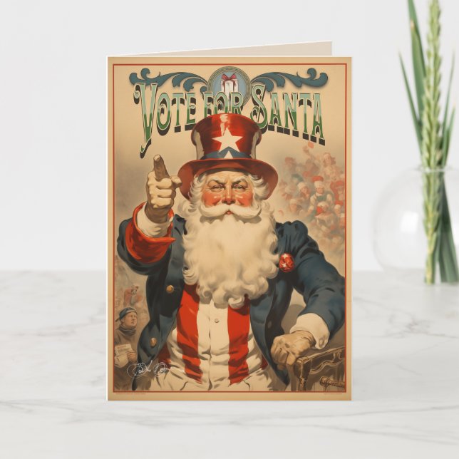 Tarjeta Festiva Vota por Santa 1 (Anverso)