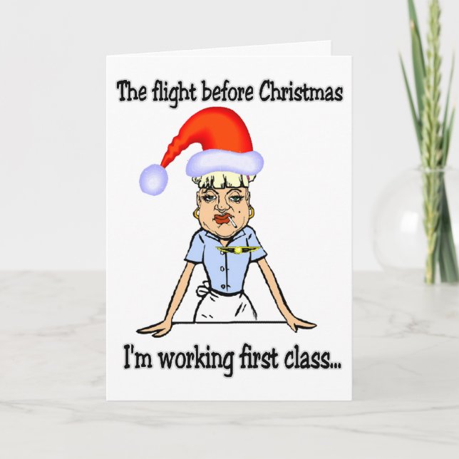 Tarjeta Festiva Vuelo antes de los Navidades (Anverso)