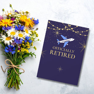 Tarjeta Festiva Vuelo de retiro de piloto de aerolínea Mensaje del