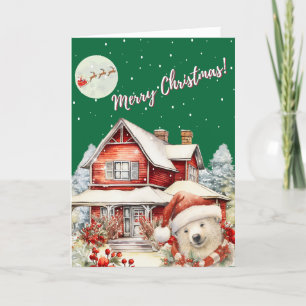 Tarjeta Festiva "Vuelo Nocturno de Santa"