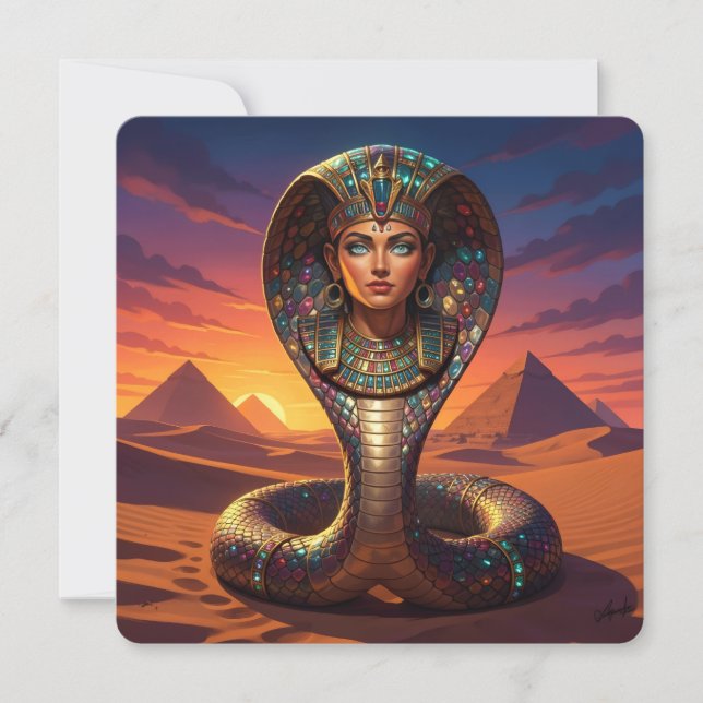 Tarjeta Festiva Wadjet – Egyptian Cobra Goddess´7 (Anverso)