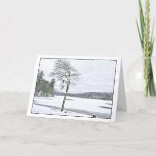 Tarjeta Festiva Walden Pond: invierno