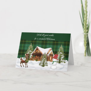 Tarjeta Festiva Wallace Hunting Ancient Scottish Tartan Navidades