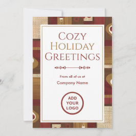 Tarjeta Festiva Walnut & Cranberry Retro | Warm Texture Pack